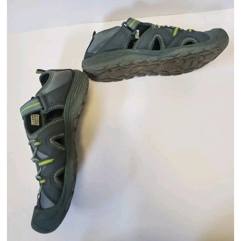 Merrell Hydro 2 Hiker Closed Toe Sandals Gray Green Water Shoes Big Kids Size 6M
